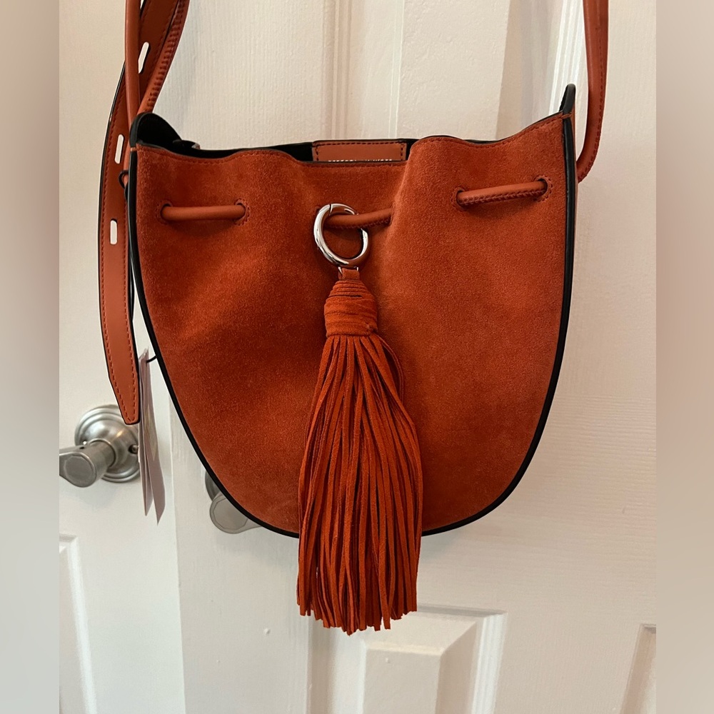 NWT Rebecca Minkoff Orange Drawstring Bucket Purse